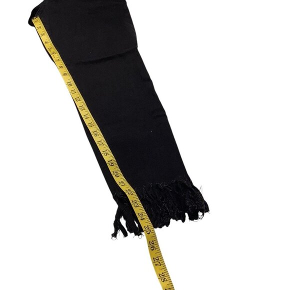 NWT Forever 21 High Rise Crop Ankle Fringe Hem Black Denim Jeans Size 29 - Picture 10 of 11